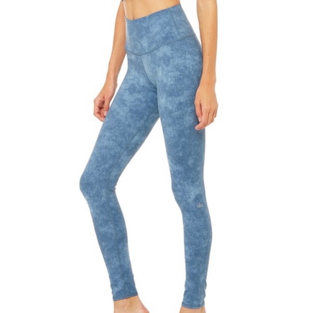ALO denim acid wash high waist leggings